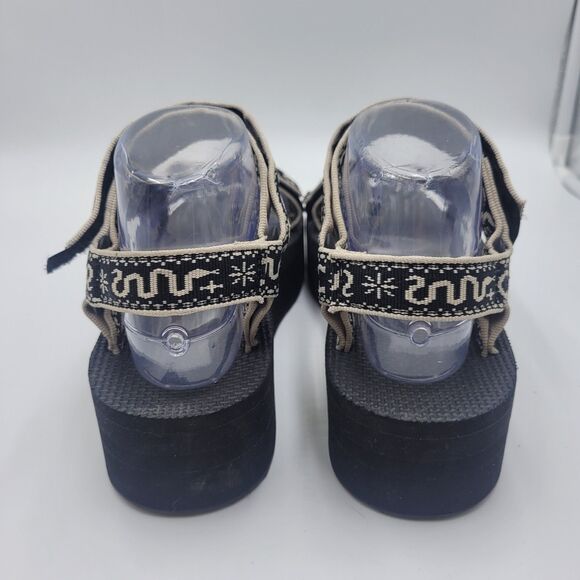 Teva Universal Flatform Sandals Women's Size 9 Black White Outdoor Beach Boho - Picture 6 of 9